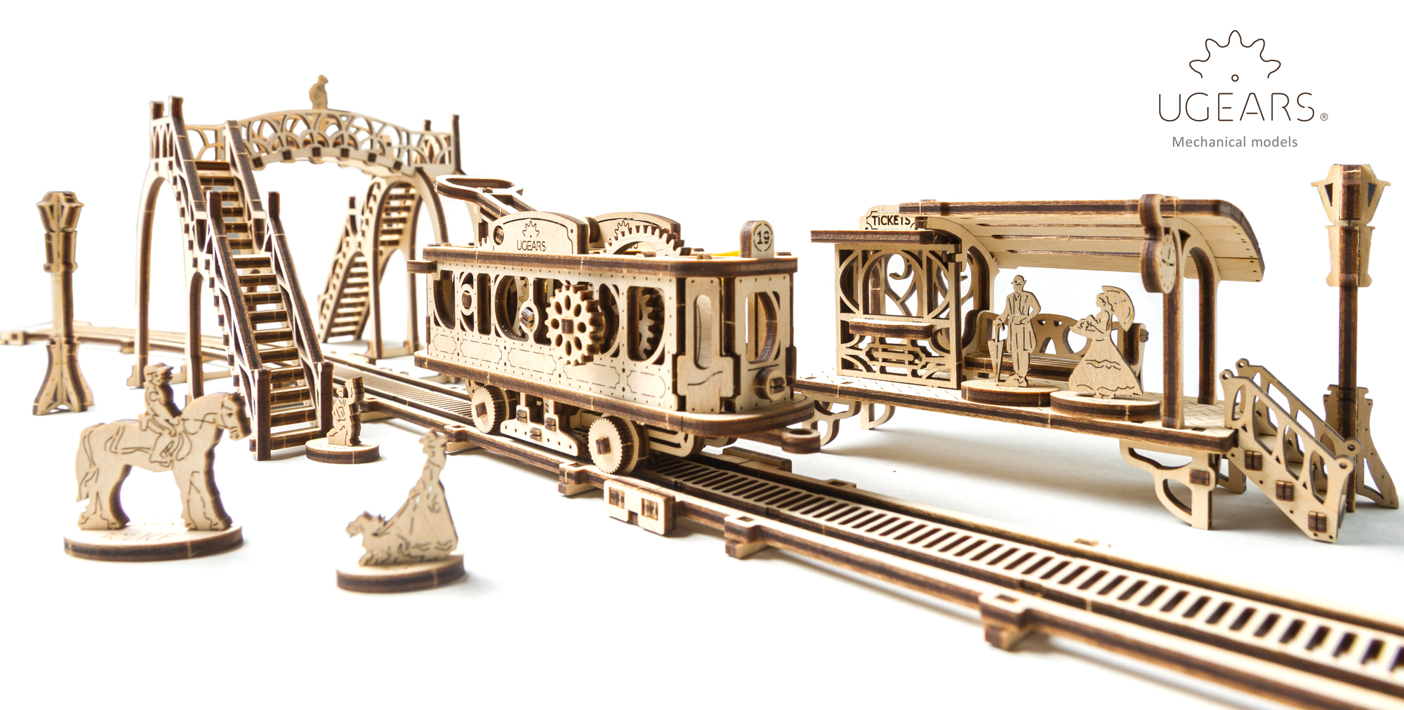 Tram Line Model叮叮車車站(Ugears 機械小鎮Mechanical Town Series)