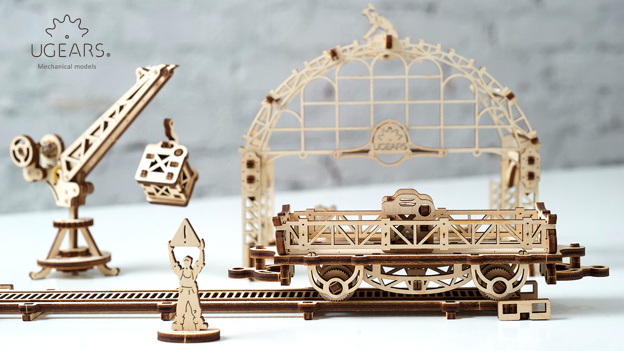 Ugears Rail Manipulator Mechanical Town Series (6)